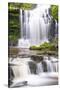 United Kingdom, England, North Yorkshire, Settle, Scaleber Force in Summer.-Nick Ledger-Stretched Canvas