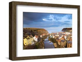 United Kingdom, England, North Yorkshire, Staithes. the Sleepy Harbour in the Evening.-Nick Ledger-Framed Photographic Print