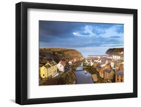 United Kingdom, England, North Yorkshire, Staithes. the Sleepy Harbour in the Evening.-Nick Ledger-Framed Photographic Print
