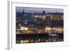 United Kingdom, England, North Yorkshire, Whitby. a View of the Harbour at Dusk.-Nick Ledger-Framed Photographic Print