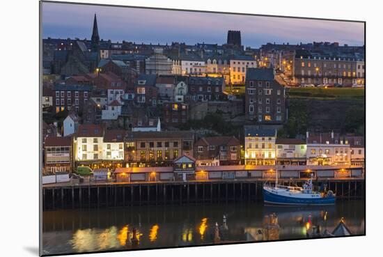 United Kingdom, England, North Yorkshire, Whitby. a View of the Harbour at Dusk.-Nick Ledger-Mounted Photographic Print