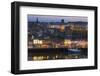 United Kingdom, England, North Yorkshire, Whitby. a View of the Harbour at Dusk.-Nick Ledger-Framed Photographic Print