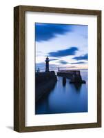 United Kingdom, England, North Yorkshire, Whitby. the East Pier at Dusk.-Nick Ledger-Framed Photographic Print