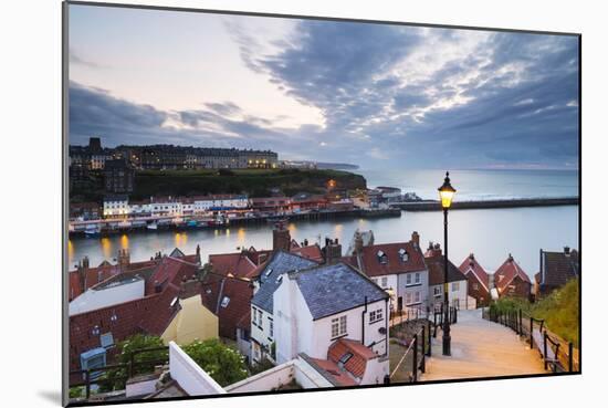 United Kingdom, England, North Yorkshire, Whitby. the Harbour and 199 Steps-Nick Ledger-Mounted Photographic Print