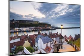 United Kingdom, England, North Yorkshire, Whitby. the Harbour and 199 Steps-Nick Ledger-Mounted Photographic Print