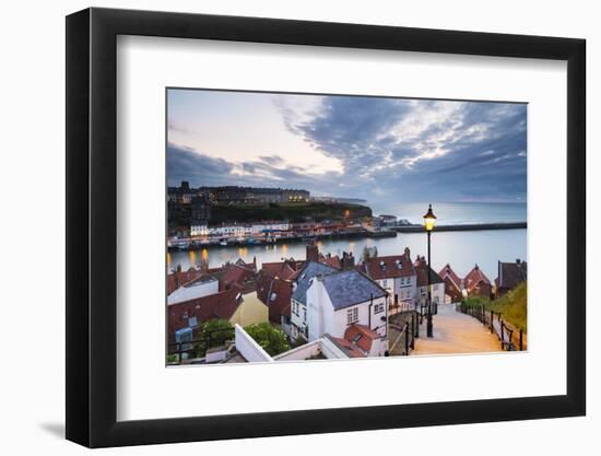 United Kingdom, England, North Yorkshire, Whitby. the Harbour and 199 Steps-Nick Ledger-Framed Photographic Print