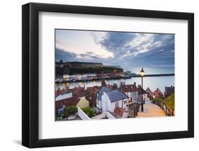 United Kingdom, England, North Yorkshire, Whitby. the Harbour and 199 Steps-Nick Ledger-Framed Photographic Print