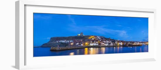 United Kingdom, England, North Yorkshire, Whitby. the Harbour at Dusk.-Nick Ledger-Framed Photographic Print