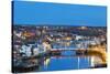 United Kingdom, England, North Yorkshire, Whitby. the Harbour at Dusk.-Nick Ledger-Stretched Canvas