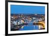 United Kingdom, England, North Yorkshire, Whitby. the Harbour at Dusk.-Nick Ledger-Framed Photographic Print