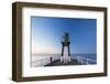 United Kingdom, England, North Yorkshire, Whitby. the Harbour Light on the West Pier at Dusk.-Nick Ledger-Framed Photographic Print