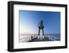 United Kingdom, England, North Yorkshire, Whitby. the Harbour Light on the West Pier at Dusk.-Nick Ledger-Framed Photographic Print