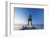 United Kingdom, England, North Yorkshire, Whitby. the Harbour Light on the West Pier at Dusk.-Nick Ledger-Framed Photographic Print