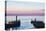 United Kingdom, England, North Yorkshire, Whitby. the Piers at Dusk.-Nick Ledger-Stretched Canvas