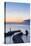 United Kingdom, England, North Yorkshire, Whitby. the Piers at Dusk.-Nick Ledger-Stretched Canvas