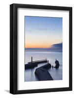 United Kingdom, England, North Yorkshire, Whitby. the Piers at Dusk.-Nick Ledger-Framed Photographic Print