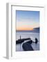 United Kingdom, England, North Yorkshire, Whitby. the Piers at Dusk.-Nick Ledger-Framed Photographic Print