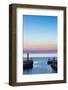 United Kingdom, England, North Yorkshire, Whitby. the Piers at Dusk.-Nick Ledger-Framed Photographic Print