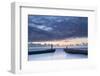 United Kingdom, England, North Yorkshire, Whitby. the Piers at Dusk.-Nick Ledger-Framed Photographic Print