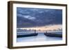 United Kingdom, England, North Yorkshire, Whitby. the Piers at Dusk.-Nick Ledger-Framed Photographic Print