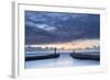 United Kingdom, England, North Yorkshire, Whitby. the Piers at Dusk.-Nick Ledger-Framed Photographic Print