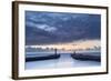 United Kingdom, England, North Yorkshire, Whitby. the Piers at Dusk.-Nick Ledger-Framed Photographic Print