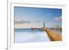 United Kingdom, England, North Yorkshire, Whitby. the West Pier on a Late Spring Evening.-Nick Ledger-Framed Photographic Print