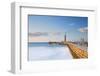 United Kingdom, England, North Yorkshire, Whitby. the West Pier on a Late Spring Evening.-Nick Ledger-Framed Photographic Print