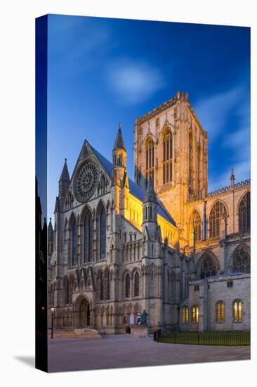 United Kingdom, England, North Yorkshire, York. the Minster at Dusk.-Nick Ledger-Stretched Canvas