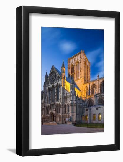 United Kingdom, England, North Yorkshire, York. the Minster at Dusk.-Nick Ledger-Framed Photographic Print