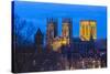 United Kingdom, England, North Yorkshire, York. The Minster seen from the City Walls at dusk.-Nick Ledger-Stretched Canvas