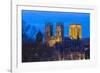 United Kingdom, England, North Yorkshire, York. The Minster seen from the City Walls at dusk.-Nick Ledger-Framed Photographic Print