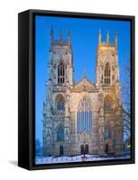 United Kingdom, England, North Yorkshire, York, the West Face of York Minster in Winter-Nick Ledger-Framed Stretched Canvas