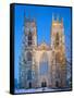 United Kingdom, England, North Yorkshire, York, the West Face of York Minster in Winter-Nick Ledger-Framed Stretched Canvas