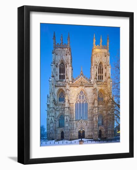 United Kingdom, England, North Yorkshire, York, the West Face of York Minster in Winter-Nick Ledger-Framed Photographic Print