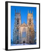 United Kingdom, England, North Yorkshire, York, the West Face of York Minster in Winter-Nick Ledger-Framed Photographic Print