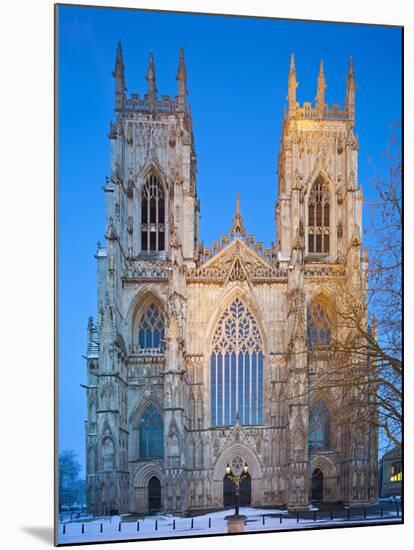 United Kingdom, England, North Yorkshire, York, the West Face of York Minster in Winter-Nick Ledger-Mounted Photographic Print