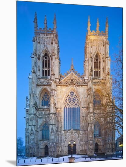 United Kingdom, England, North Yorkshire, York, the West Face of York Minster in Winter-Nick Ledger-Mounted Photographic Print