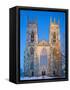 United Kingdom, England, North Yorkshire, York, the West Face of York Minster in Winter-Nick Ledger-Framed Stretched Canvas