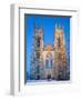 United Kingdom, England, North Yorkshire, York, the West Face of York Minster in Winter-Nick Ledger-Framed Photographic Print