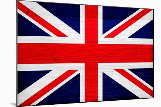 United Kingdom Flag Design with Wood Patterning - Flags of the World Series-Philippe Hugonnard-Mounted Art Print