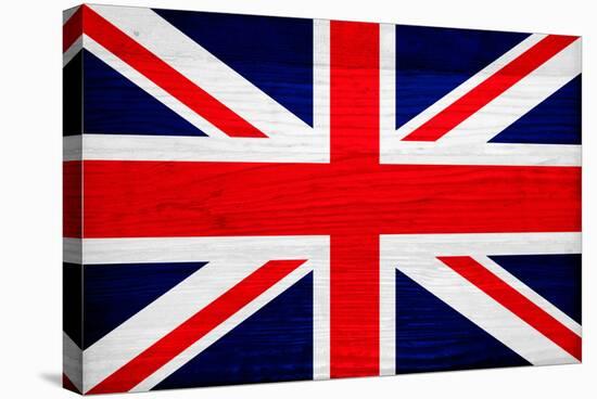 United Kingdom Flag Design with Wood Patterning - Flags of the World Series-Philippe Hugonnard-Stretched Canvas