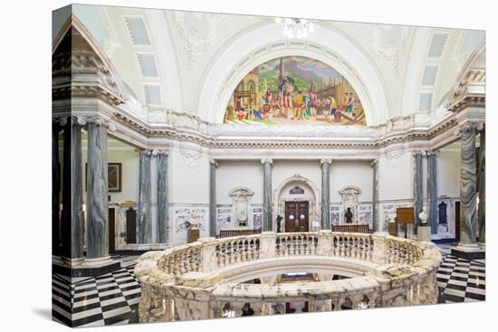 United Kingdom, Northern Ireland, County Antrim, Belfast. The interior of City Hall.-Nick Ledger-Stretched Canvas