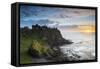 United Kingdom, Northern Ireland, County Antrim, Bushmills. The ruins of the 13th century Dunluce C-Nick Ledger-Framed Stretched Canvas