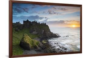 United Kingdom, Northern Ireland, County Antrim, Bushmills. The ruins of the 13th century Dunluce C-Nick Ledger-Framed Photographic Print