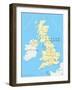 United Kingdom Political Map-Peter Hermes Furian-Framed Art Print