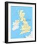 United Kingdom Political Map-Peter Hermes Furian-Framed Art Print