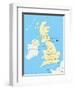 United Kingdom Political Map-Peter Hermes Furian-Framed Art Print