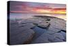 United Kingdom, Uk, Dorset, Sunset at Kimmeridge Bay-Fortunato Gatto-Stretched Canvas