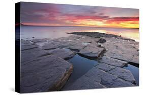 United Kingdom, Uk, Dorset, Sunset at Kimmeridge Bay-Fortunato Gatto-Stretched Canvas